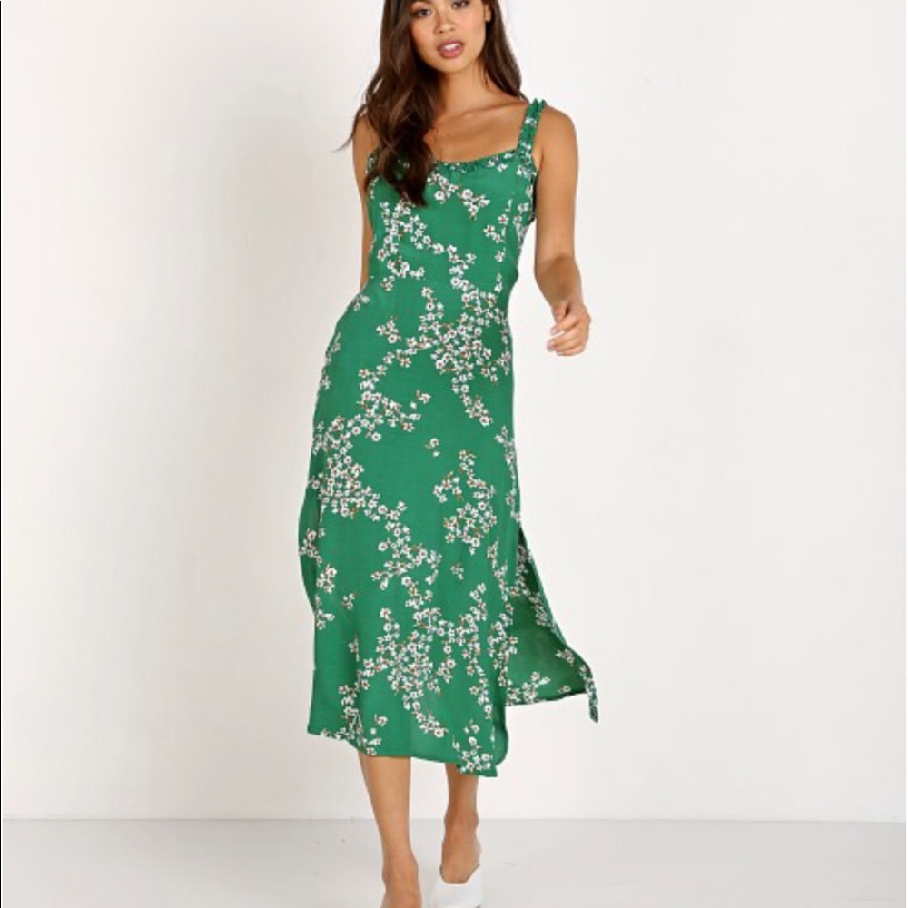 Faithfull the brand Giszelle Green midi dress